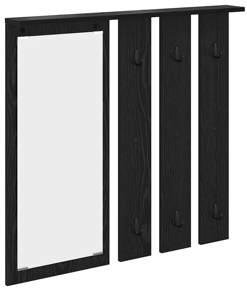 Fali Kabáthorog polcokkal Musta tammi 84 x 10 x 80 cm Faanyag