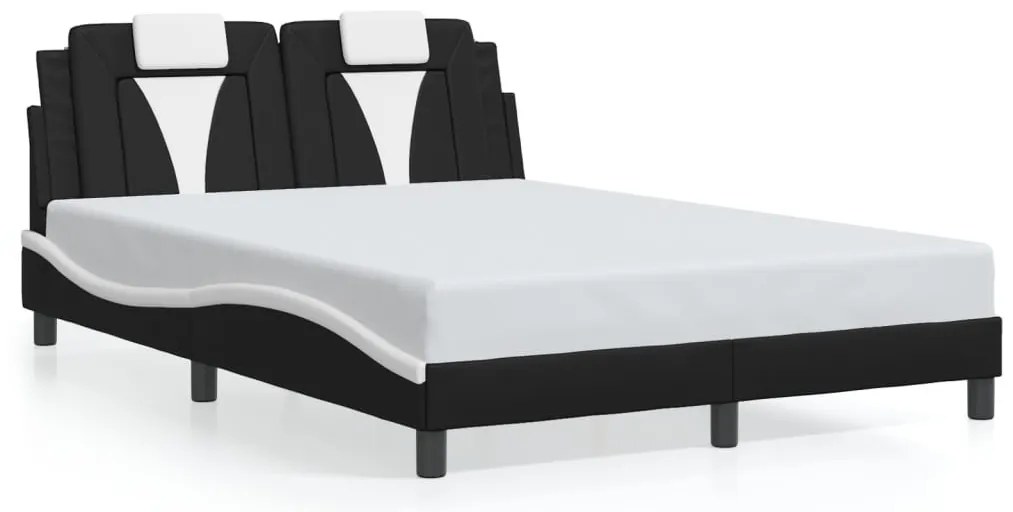 fekete és fehér műbőr ágykeret Viana matrac nélkül 140x190 cm