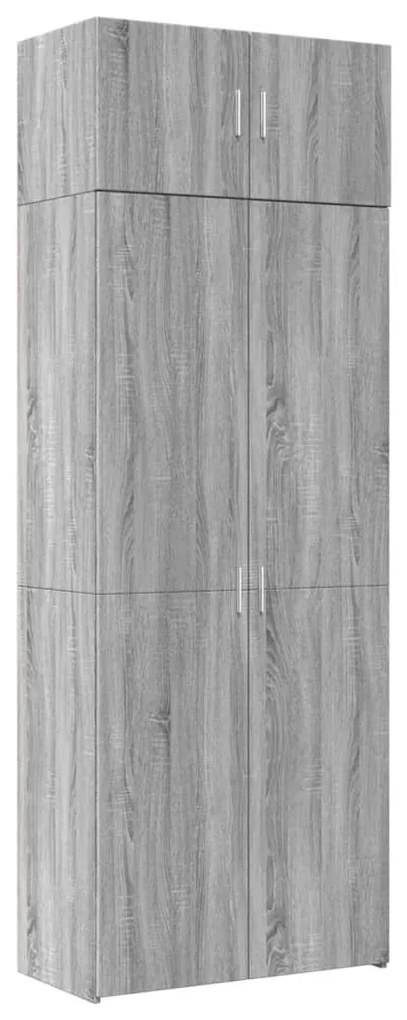szürke sonoma színű szerelt fa tárolószekrény 80x42,5x225 cm