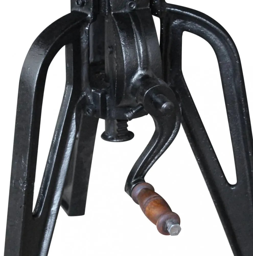 tömör újrahasznosított fa és öntöttvas kisasztal 60x(42-63) cm
