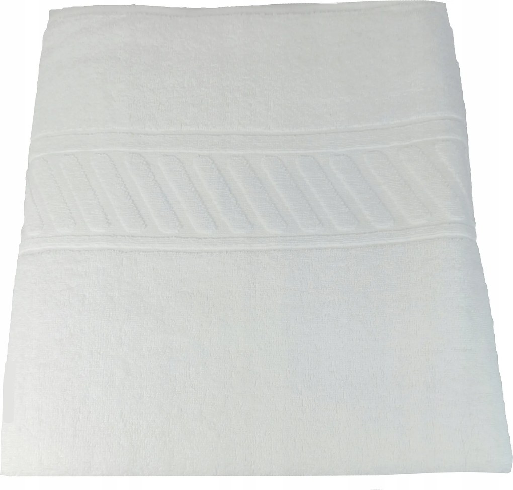 MrTowel Hotel Kéztörlő 30x50cm Pamut 500g/m2 Fehér Ferde Csíkos