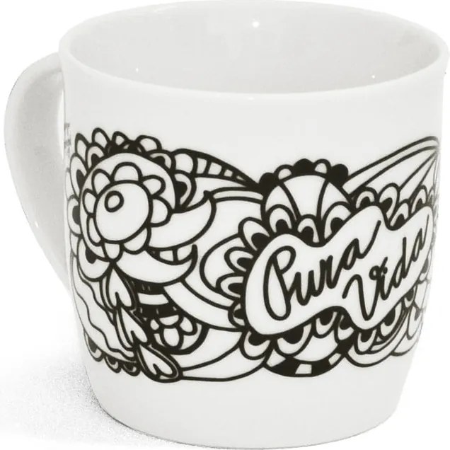 Fehér-fekete bögre 260 ml Pura Vida – Bonami