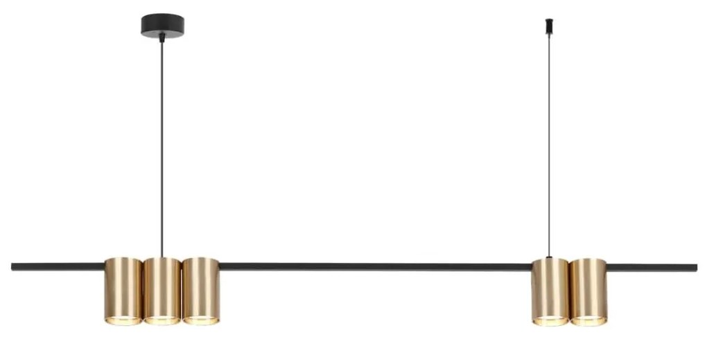 Csillár zsinóron GENESIS 5xGU10/8W/230V arany