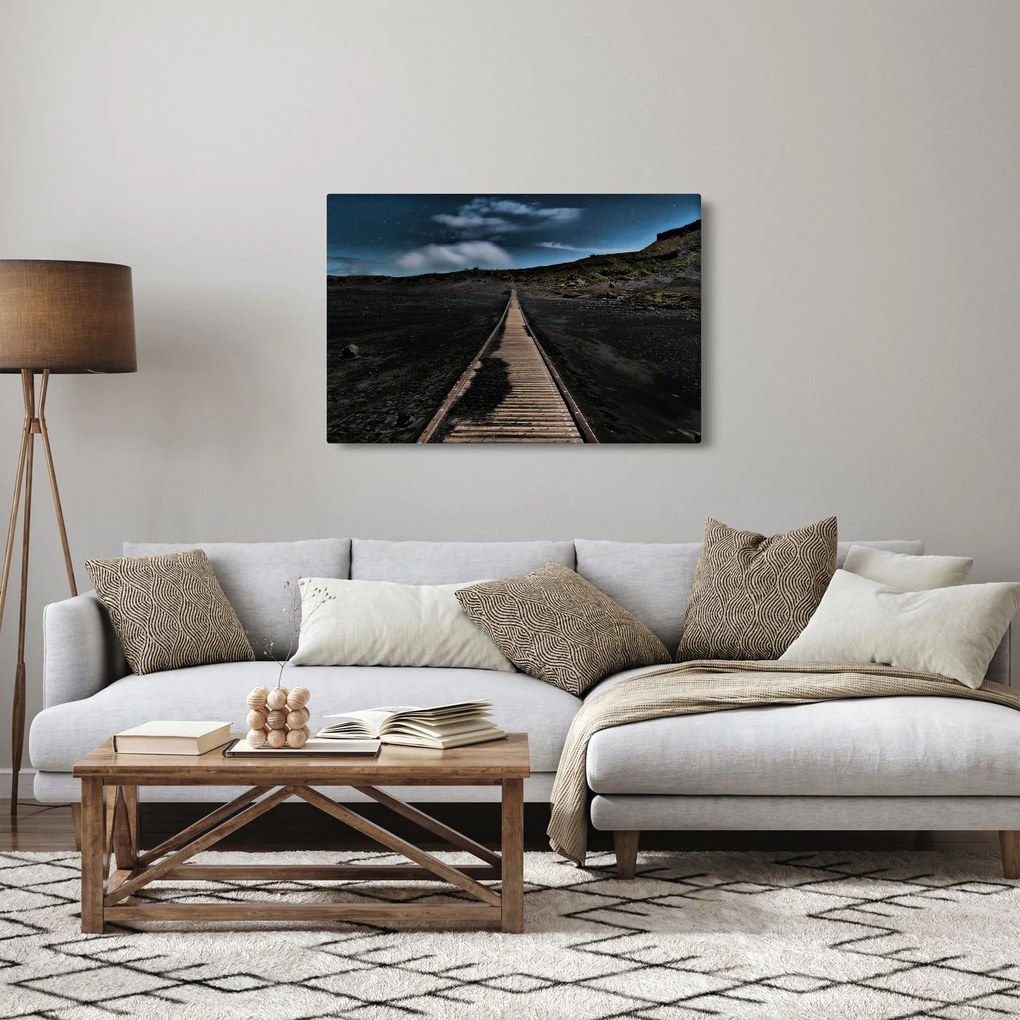 Egy kép a fa útról alkonyatkor (90x60 cm)