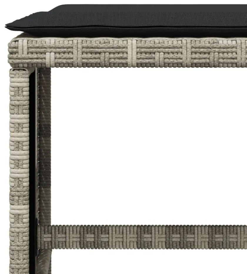 13 részes szürke polyrattan kerti étkezőgarnitúra párnákkal