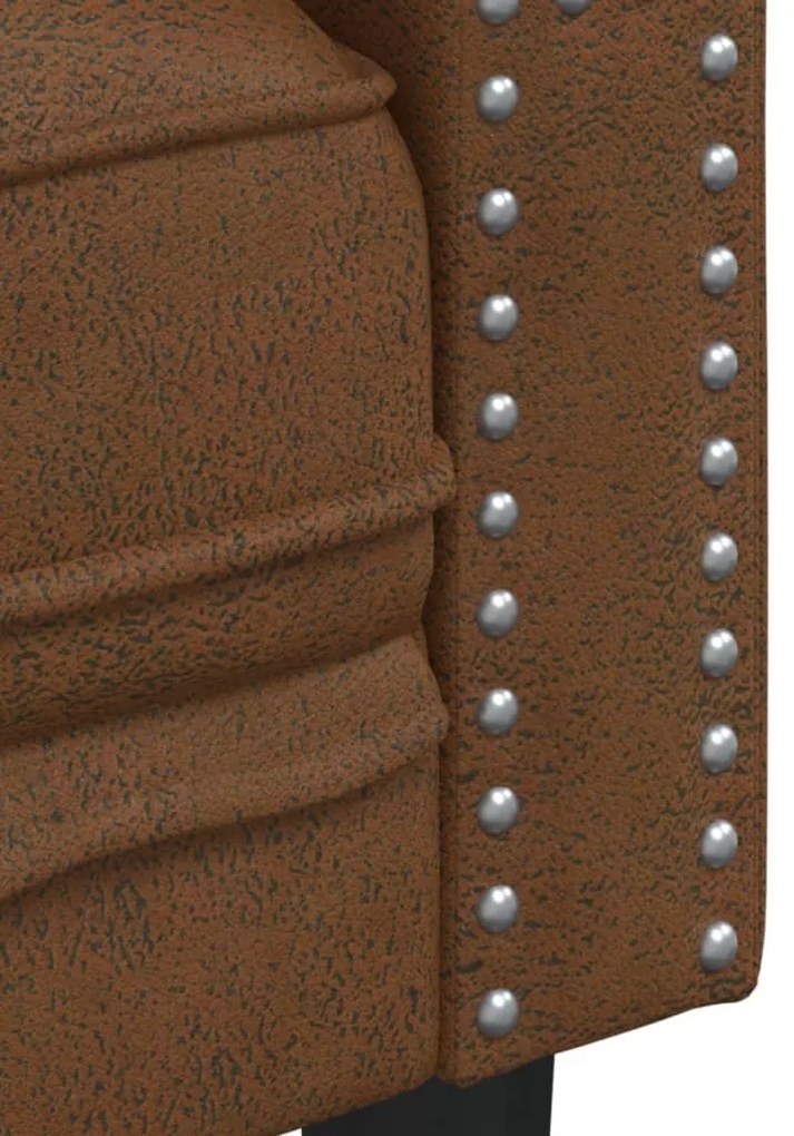 2 részes barna művelúr Chesterfield kanapégarnitúra