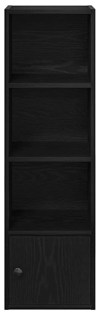 Könyvespolc fekete tölgy 31x24x102 cm Gépesített fa