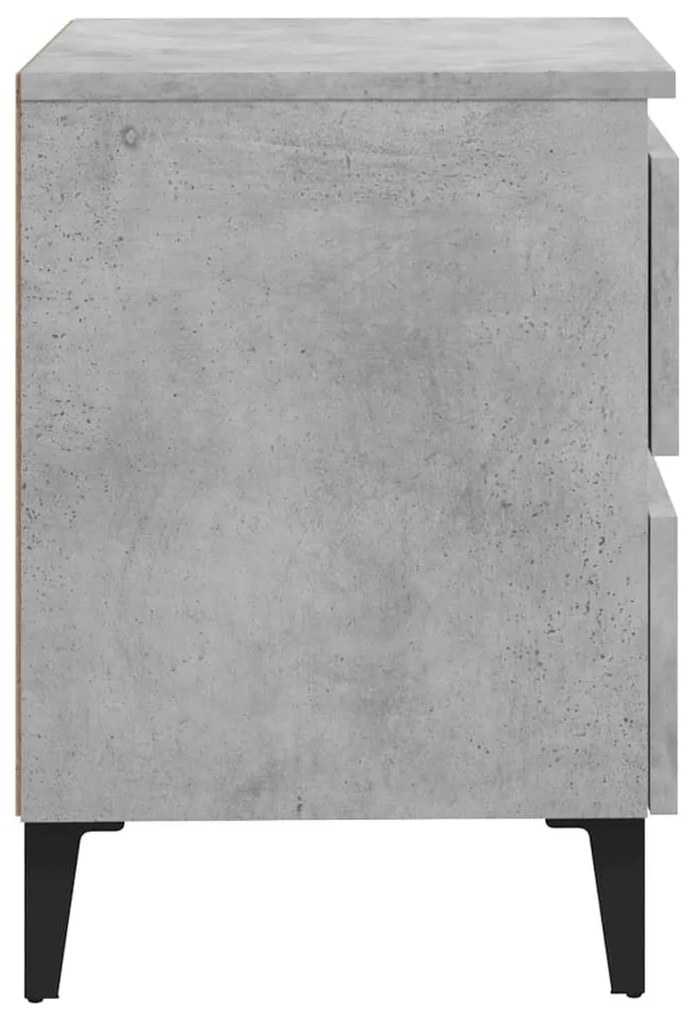 2 db betonszürke szerelt fa éjjeliszekrény 40 x 35 x 50 cm