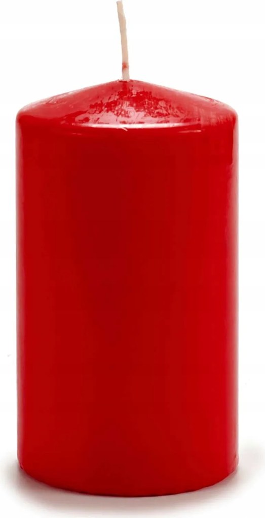 Gyertya Klasszikus Piros Dekorációs Gyertya Henger Ø 9 cm