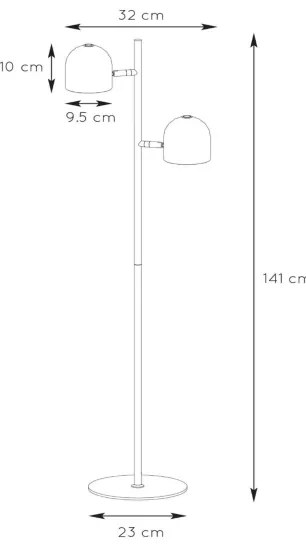 Lucide 03703/10/30 - LED állólámpa SKANSKA-LED 2xLED/5W/230V fekete