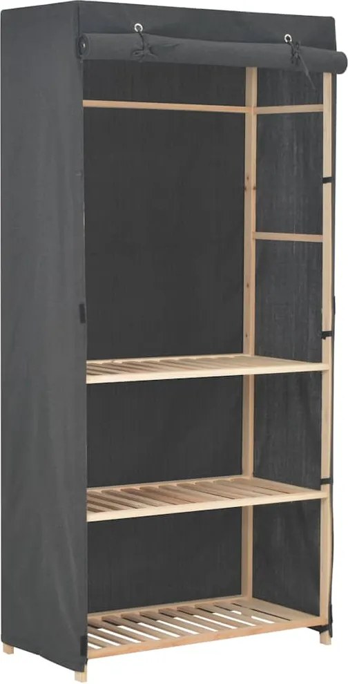 vidaXL 3-szintes szürke szövet ruhásszekrény 79 x 40 x 170 cm