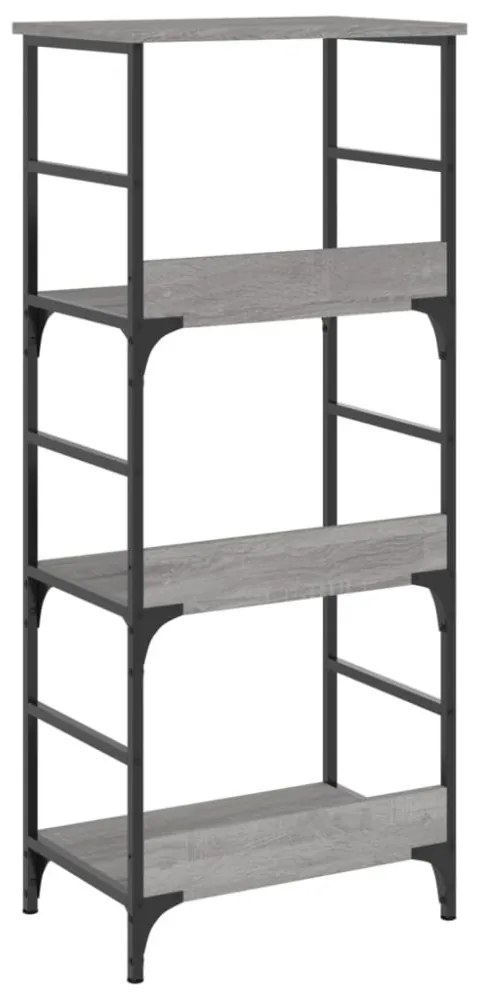 szürke sonoma színű szerelt fa könyvespolc 50 x 33 x 117,5 cm