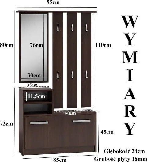 GAR előszobafal, fekete