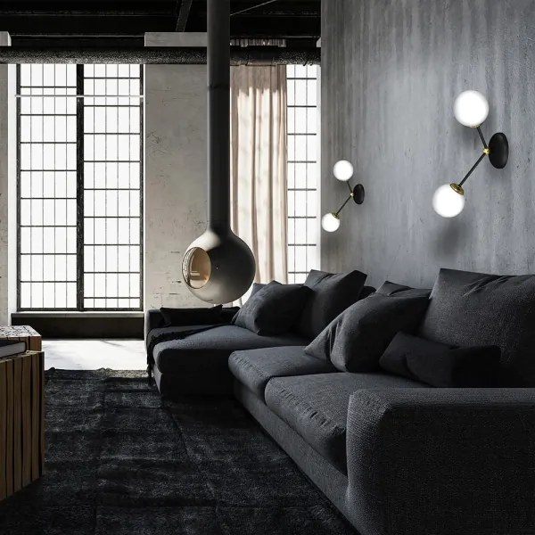 Fali lámpa JOY 2xE14/40W/230V fekete/arany