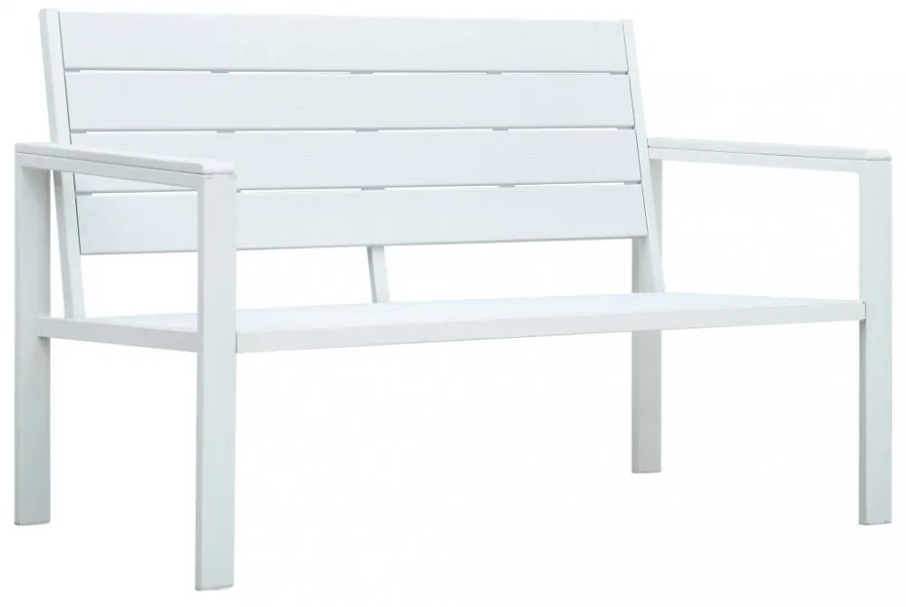 fehér fautánzatú HDPE kerti pad 120 cm