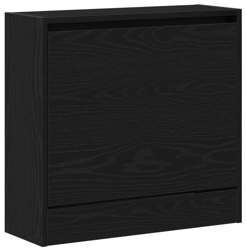 Cipőtároló Fekete Tölgy 60x21x57 cm Műanyag
