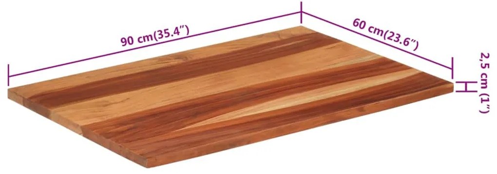 tömör akácfa asztallap 25-27 mm 60 x 90 cm