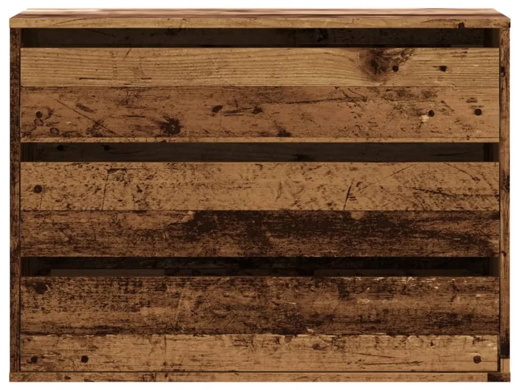 antik fa színű szerelt fa fiókos sarokszekrény 80 x 41 x 58 cm
