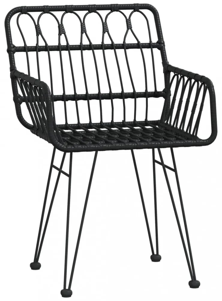 9 részes fekete polyrattan kerti étkezőgarnitúra