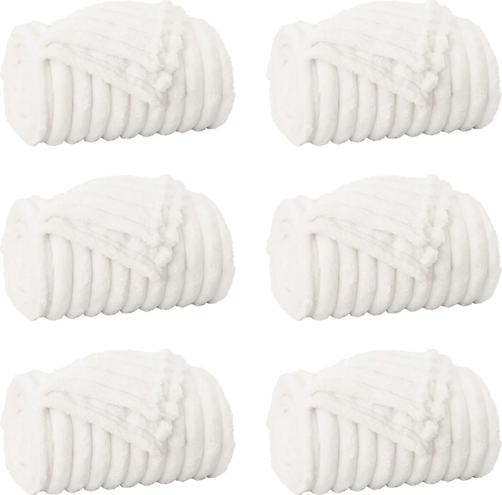 vidaXL Takarók 6 pcs Fehér 200 x 150 cm Gyapjú