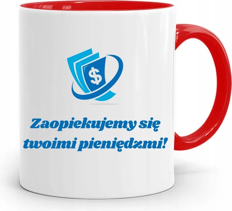 Bankárnak Piros Bögre Születésnapi Ajándék fényképes nyomtatással