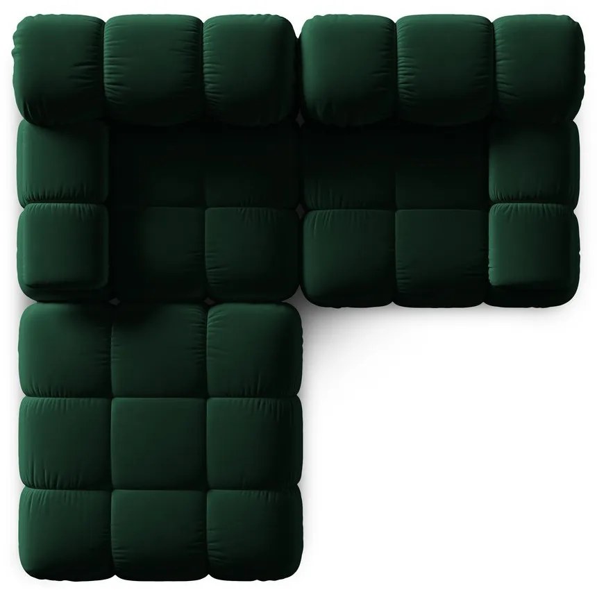 Zöld bársony sarokkanapé Bellis – Micadoni Home