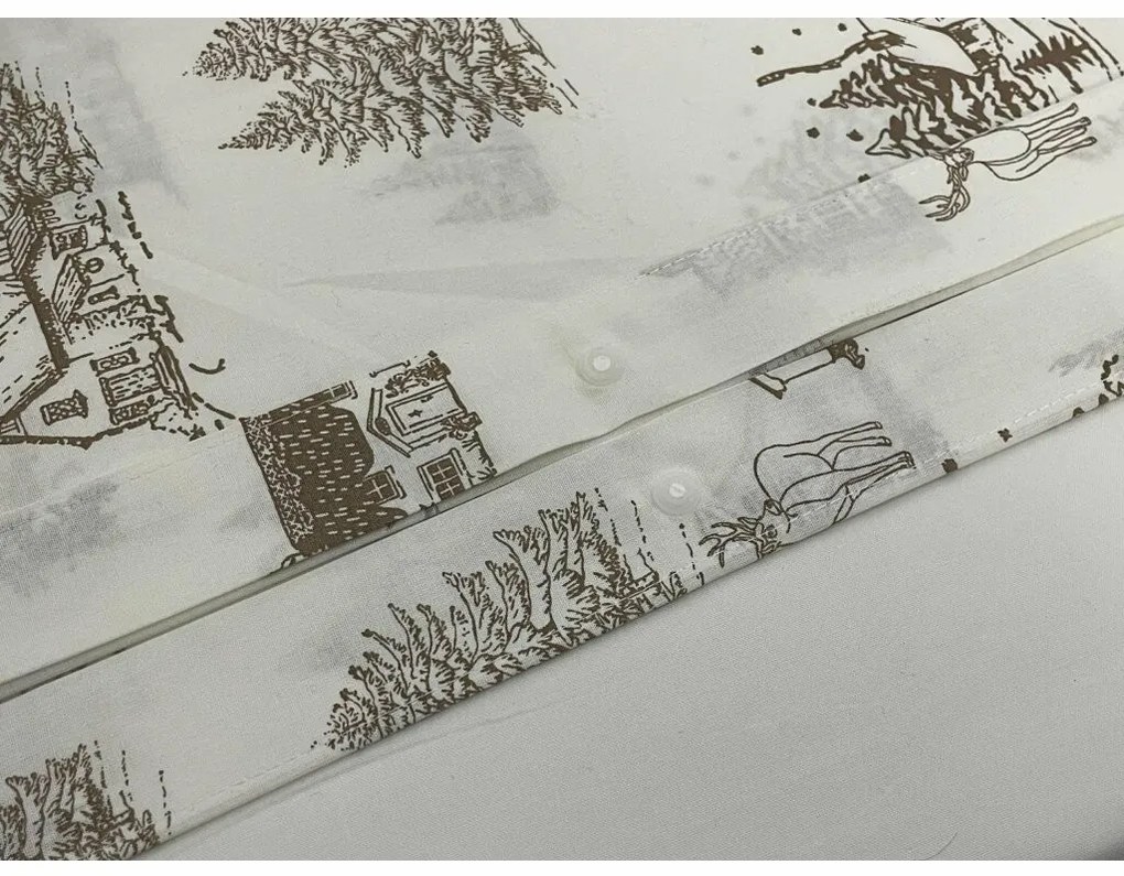 Karácsonyi pamut ágynemét Zimní krajina , 140 x 200 cm, 70 x 90 cm