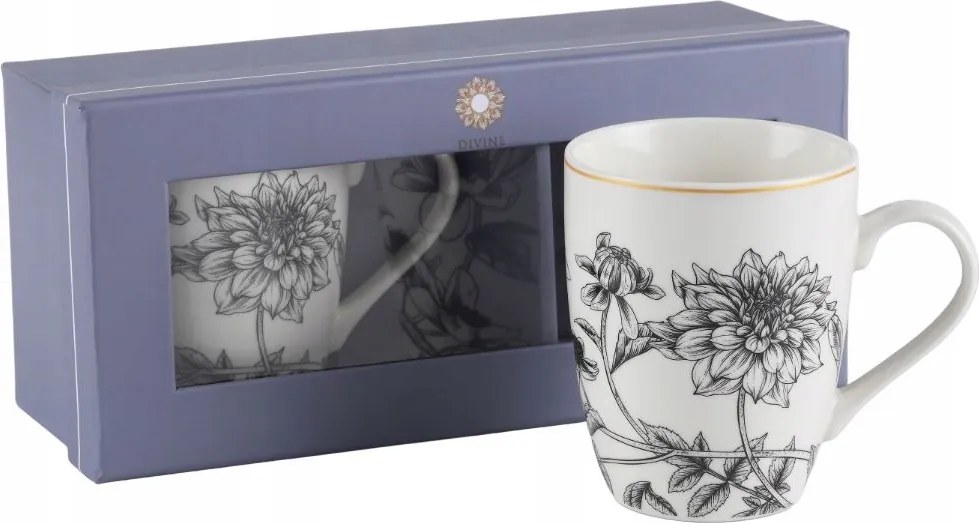 Ajándék bögre szett Divine B07 2 db 350 ml virágok