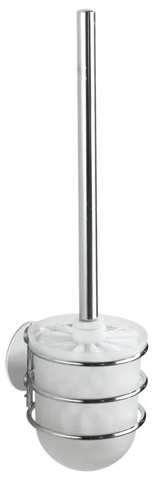 WENKO 18768100-WC TURBO-LOC kerek acél WC-szett 10x37,5 cm fényes króm/fehér