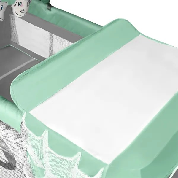 Lionelo - Utazóágy FLOWER türkiz