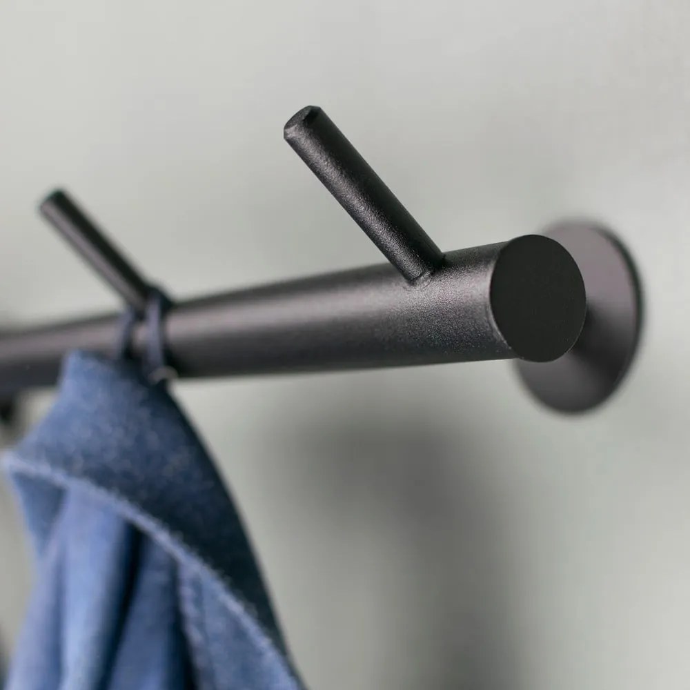 Fekete fém fali fogas 55 cm Odin – Spinder Design