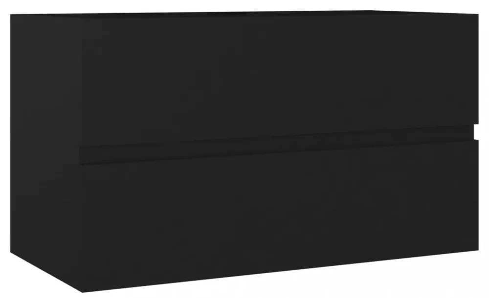 fekete szerelt fa mosdószekrény 80 x 38,5 x 45 cm