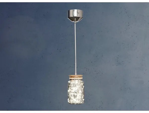 Klausen 142030 - LED Csillár zsinóron SHOCK LED/5W/230V fényes króm/fa