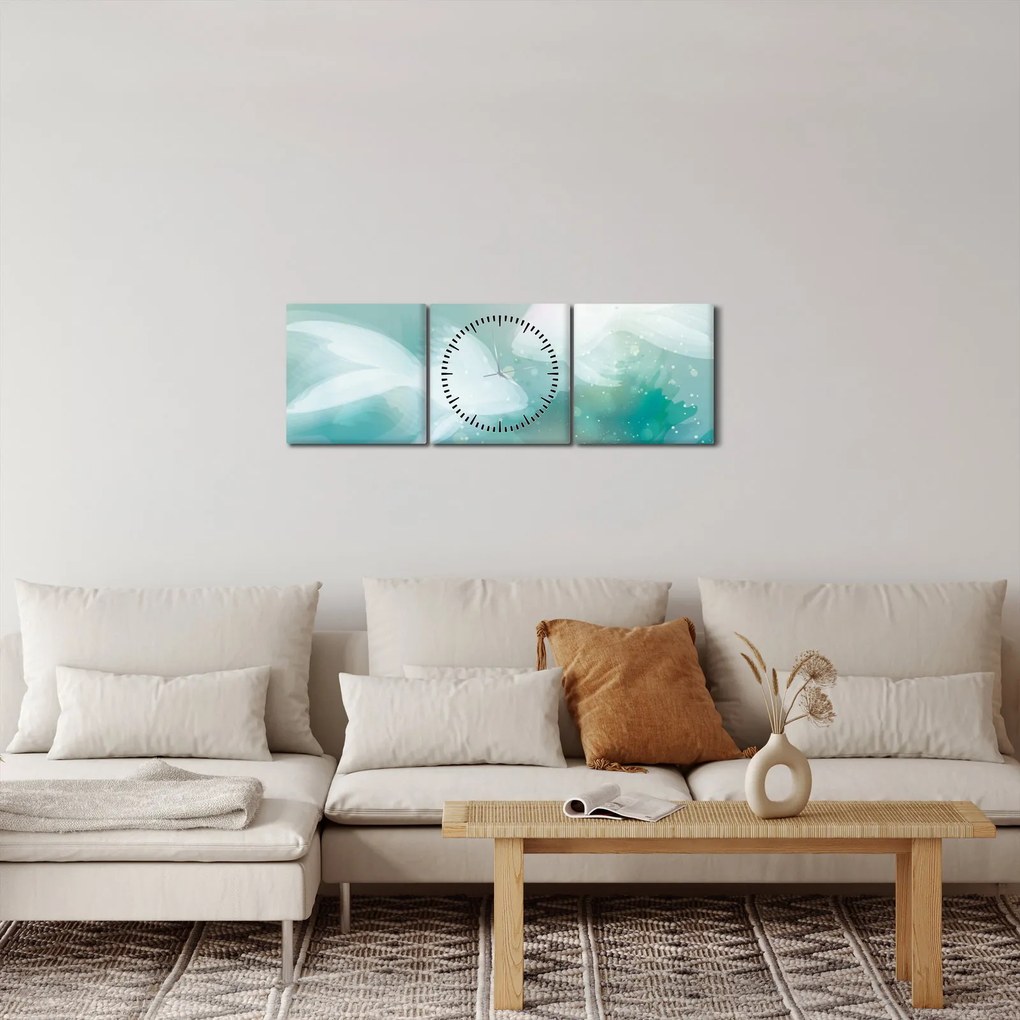 Kép - hal (órával) (90x30 cm)