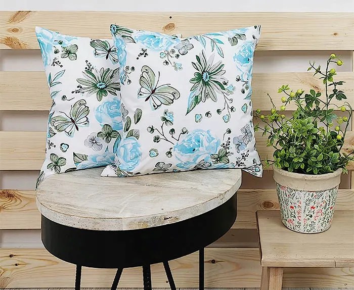 Prémium pamut párnahuzat 70x80 Kék Pillangók