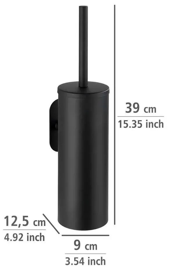 Matt fekete öntapadós rozsdamentes acél fürdőszobai kiegészítő szett Orea – Wenko