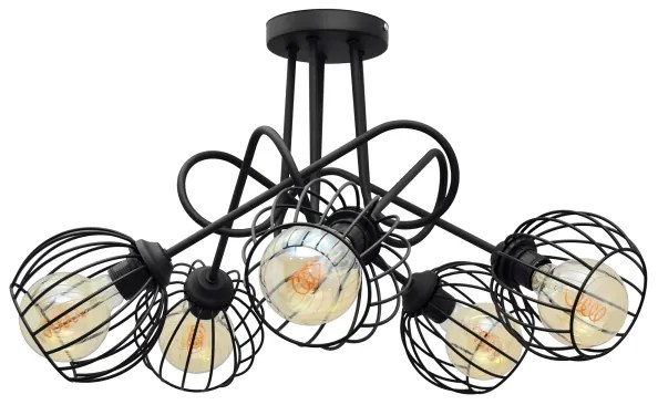 Csillár OXFORD 5xE27/15W/230V fekete