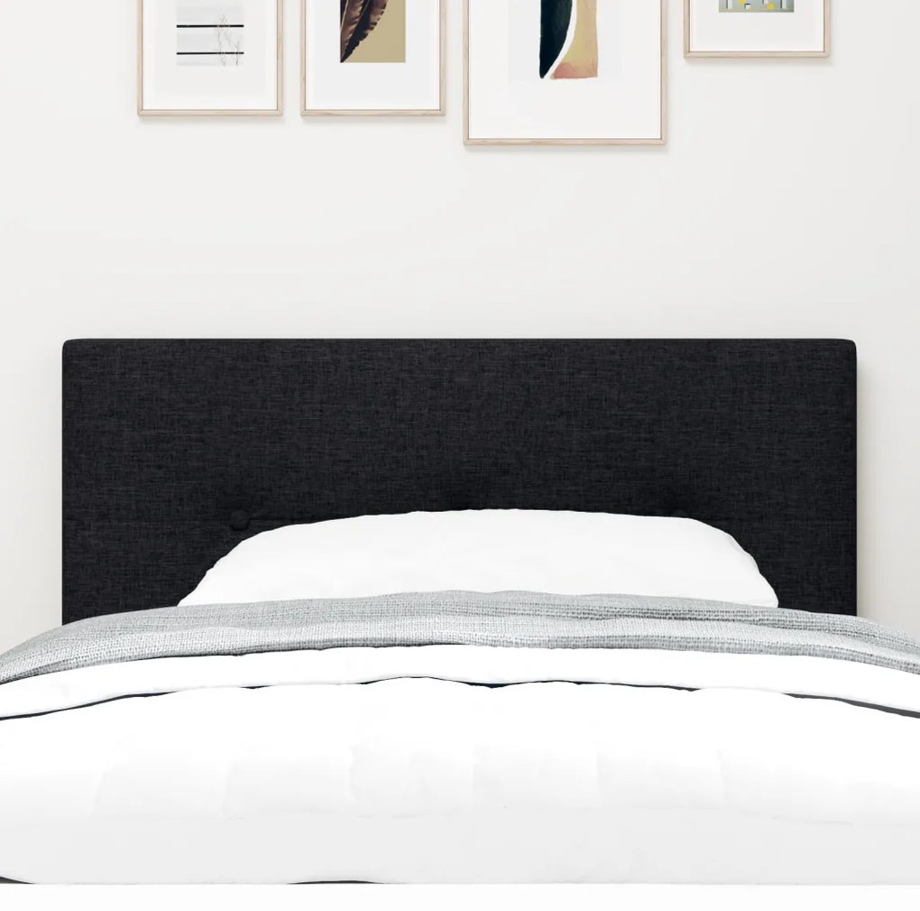 LED Fővállfa Gombos Párnázott Fekete 90 cm Szövet