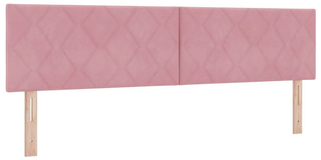 Fejtámla Gyémánt Blokkok Design Rózsaszín 180 cm Bársony
