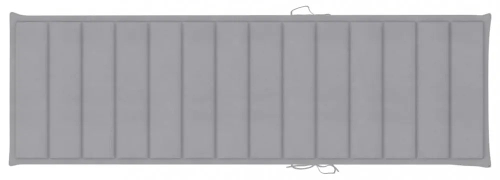 szürke oxford szövet napozóágy párna 200 x 60 x 3 cm