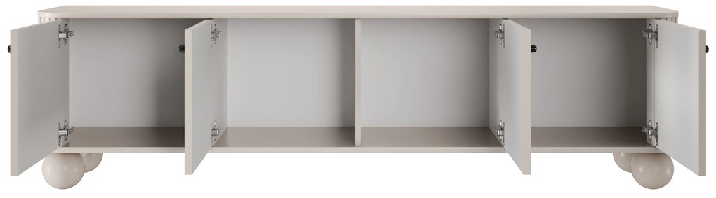 Vesper 4D TV szekrény 187 cm - kasmír / fekete fogantyúk / gömb alakú lábak