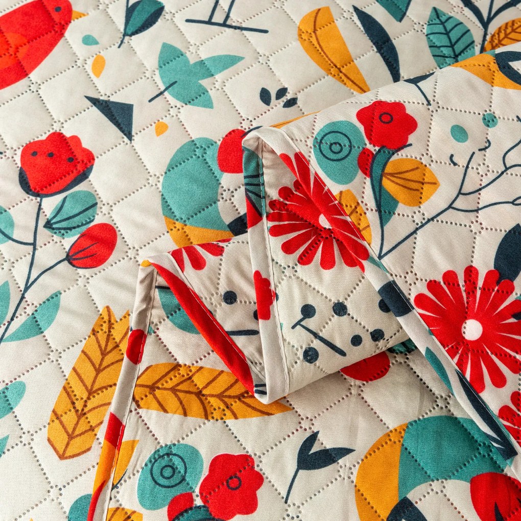 RETRO MADÁR mintás színes ágytakaró Méret: 170 x 210 cm