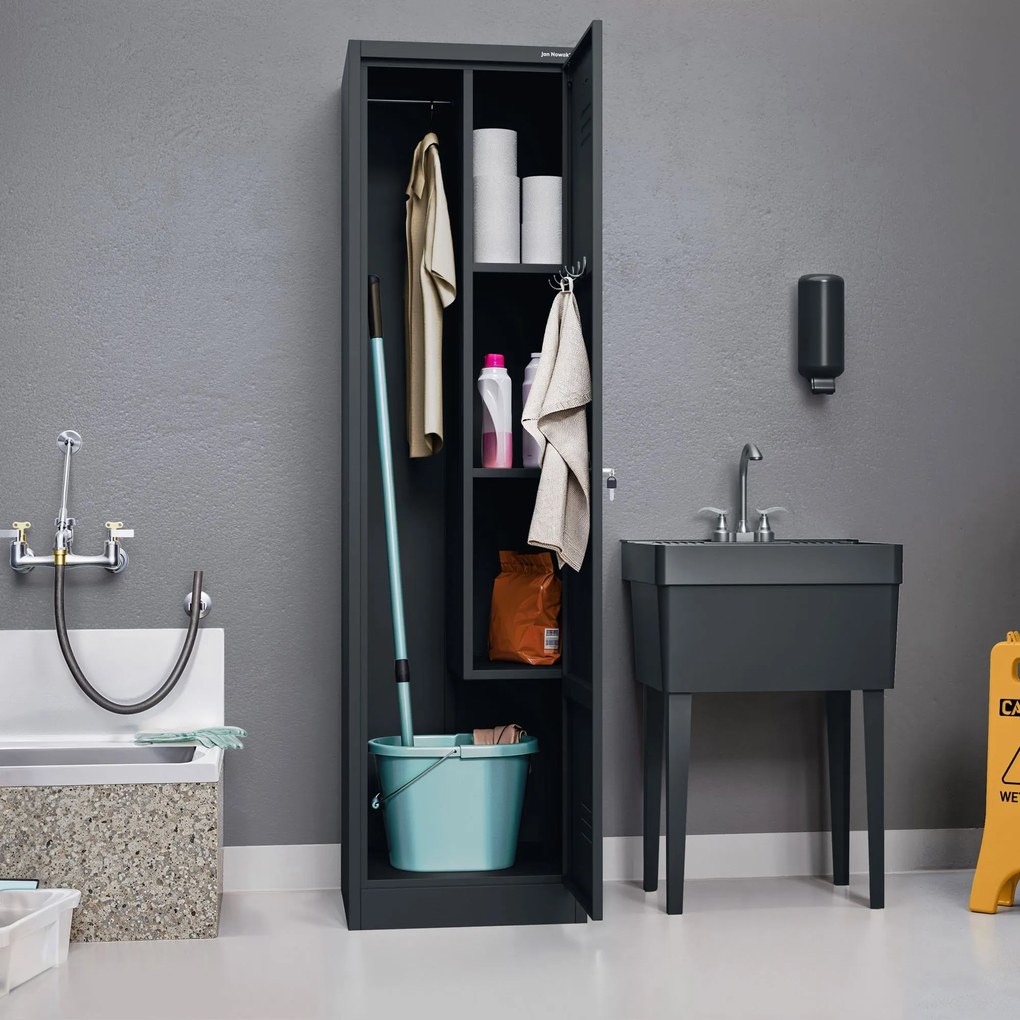 AGNES fém takarítószekrény, 500 x 1850 x 500 mm, antracit