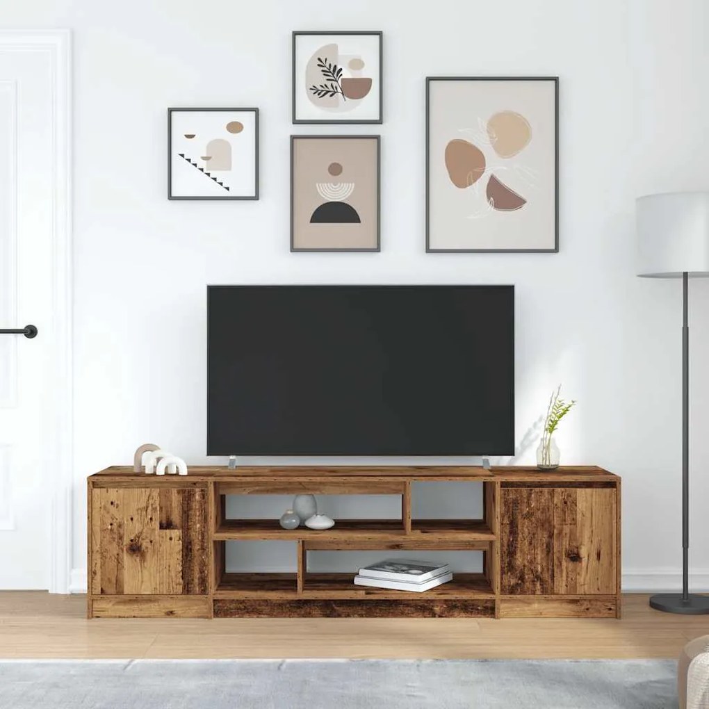 antik fa színű szerelt fa TV-szekrény 188,5x41x50 cm