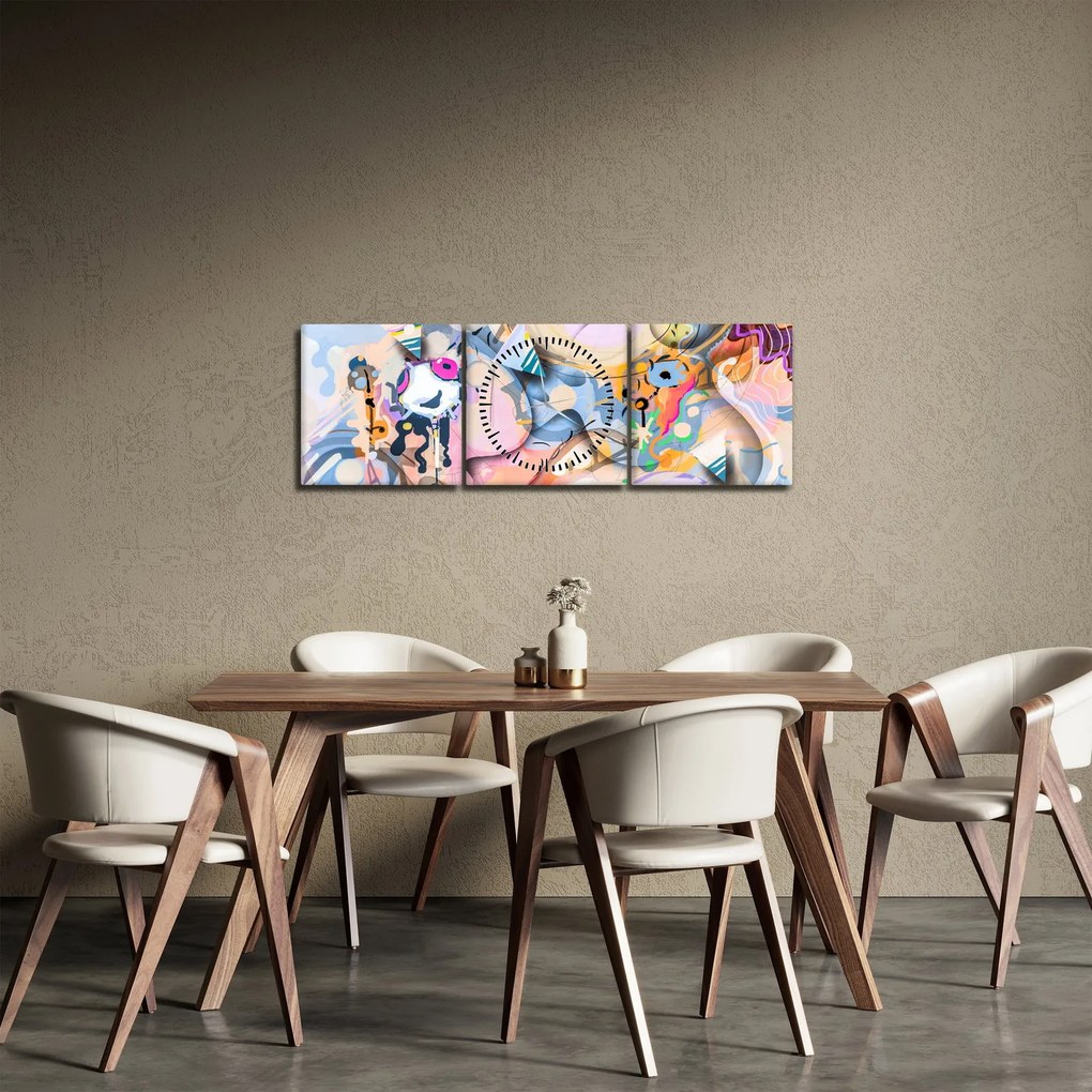 Kép - mesebeli absztrakció (órával) (90x30 cm)