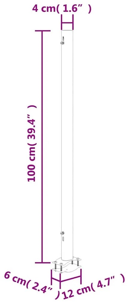 piros behúzható oldalsó terasz napellenző 160 x 300 cm