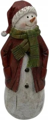 Dekoratív hóember kabáttal 30cm
