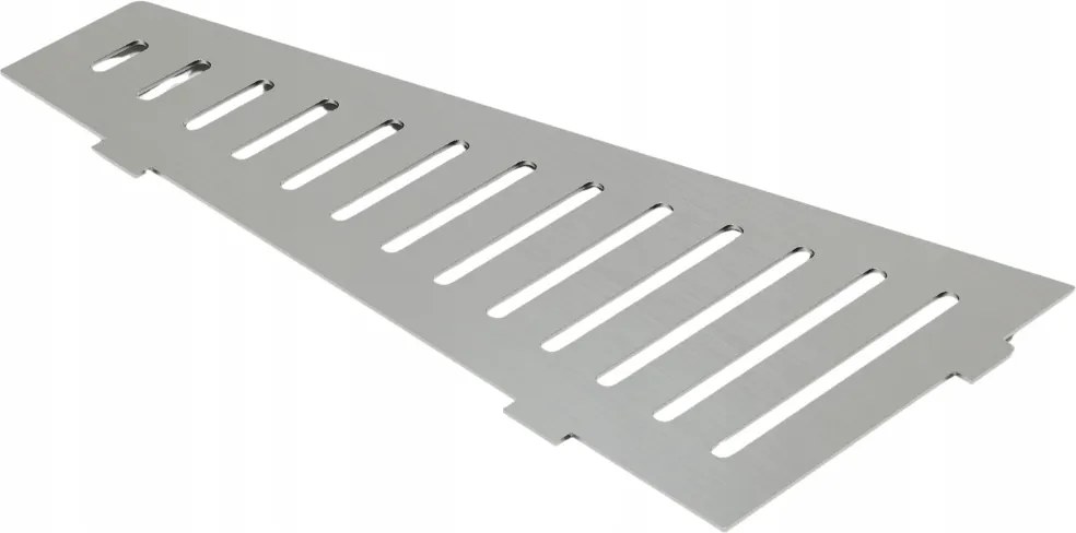 Sarok Zuhanypolc, Fugába Illeszthető, Trapéz Alakú, Ezüst Színű, Kefélt Rozsdamentes Acél