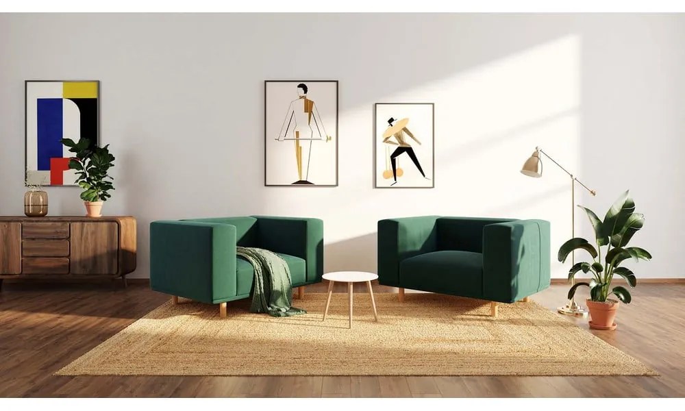 Sötétzöld bársony relaxációs fotel Kukumo – Ame Yens