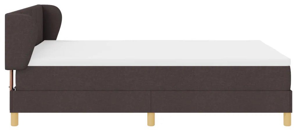Boxspring Ágy Matrac Nélkül, Sötétbarna, 140x200 cm, Szövet